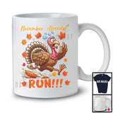 November Already Run; Humorous Thanksgiving Turkey Running; Fall Leaves Runner Lover T-Shirt