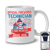 Official Fireworks Technician If I Run, Sarcastic 4th Of July Firecrackers, USA Flag Patriotic T-Shirt