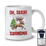 Oh Deer I'm Going To Be A Grandma; Amazing Christmas Plaid Reindeer Santa; Pregnancy Family T-Shirt