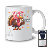 Oink; Wonderful Thanksgiving Fall Autumn Leaves Pig Turkey; Farm Farmer Family Group T-Shirt