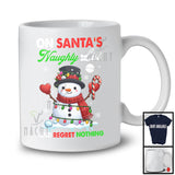 On Santa's Naughty List And Regret Nothing; Amazing Christmas Snowman; X-mas Lights T-Shirt