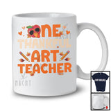 One Thankful Art Teacher; Proud Thanksgiving Fall Turkey Face; Matching Teacher Group T-Shirt