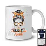 One Thankful Aunt; Wonderful Thanksgiving Autumn Pumpkin Aunt Women Face; Family T-Shirt