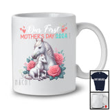 Our First Mother's Day 2024, Adorable Mother's Day Mommy Baby Horse Lover, Flowers Family T-Shirt