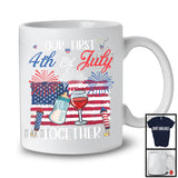 Our First 4th of July Together, Happy Independence Day American Flag, New Dad Mom Family T-Shirt