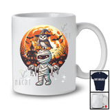 Owl Witch Riding Mummy; Amazing Halloween Moon Bird; Boys Girls Family Group T-Shirt