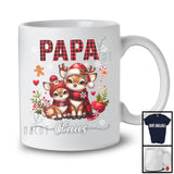 Papa Claus; Lovely Christmas Red Plaid Reindeer Lover; X-mas Snowing Family Group T-Shirt