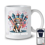 Patriotic Squad, Adorable 4th Of July Beagle Owner Firecrackers, American Flag Fireworks T-Shirt