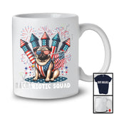 Patriotic Squad, Adorable 4th Of July Pug Owner Firecrackers, American Flag Fireworks T-Shirt