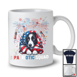 Patriotic Squad, Amazing 4th Of July Scary Border Collie Lover, American Flag Fireworks Patriotic T-Shirt