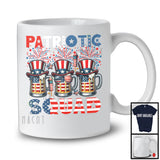Patriotic Squad, Awesome 4th Of July Three Beer Glasses, USA Flag Drinking Drunker Group T-Shirt