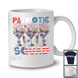 Patriotic Squad, Awesome 4th Of July Three Cocktail Glasses, USA Flag Drinking Drunker Group T-Shirt