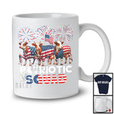Patriotic Squad, Awesome 4th Of July Three Cow Farmer, American Flag Fireworks Family Group T-Shirt