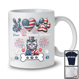 Peace Love American Shorthairs, Adorable 4th Of July Peace Hand Sign Heart, USA Flag Patriotic T-Shirt