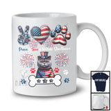 Peace Love British Shorthairs, Adorable 4th Of July Peace Hand Sign Heart, USA Flag Patriotic T-Shirt