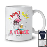 Personalized I Don't Give A Flock Fluck; Humorous Custom Name Flamingo Drinking Beer; Drunker T-Shirt