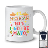 Personalized 0% Mexican 100% Cinco De Mayo; Joyful Custom Name Mexican Sombrero T-Shirt