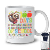 Personalized 100 Days Of School; Custom Name Cool Sloth Schoolbag 100th Day T-Shirt