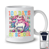 Personalized 100 Days Of School; Lovely Custom Name Axolotl Riding Unicorn Schoolbag T-Shirt
