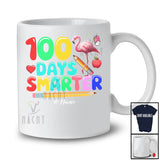 Personalized 100 Days Smarter; Joyful 100th Day Of School Custom Name Flamingo; Students Teacher T-Shirt