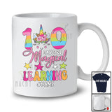 Personalized 100 Days of Magical Learning; Adorable Flowers Unicorn; Custom Name Girl Student T-Shirt