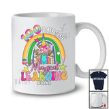 Personalized 100 Days of Magical Learning; Adorable Rainbow Unicorn; Custom Name Girl Student T-Shirt