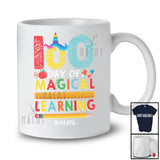 Personalized 100 Days of Magical Learning; Adorable School Unicorn; Custom Name Boy Student T-Shirt