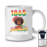 Personalized 1865 Juneteenth Freedom; Amazing Black History Custom Name Women Afro T-Shirt