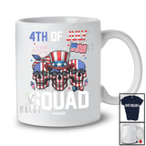 Personalized 4th Of July Squad; Awesome Three American Flag Skulls; Custom Name Patriotic T-Shirt