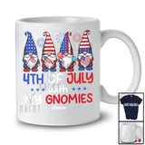 Personalized 4th Of July With My Gnomies; Lovely 4th Of July Four Gnomes; Custom Name Patriotic T-Shirt