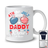 Personalized 4th of July 2025 Daddy Crew; Proud US Flag Sunglasses; Custom Name Patriotic T-Shirt