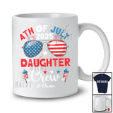 Personalized 4th of July 2025 Daughter Crew; Proud US Flag Sunglasses; Custom Name Patriotic T-Shirt