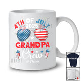 Personalized 4th of July 2025 Grandpa Crew; Proud US Flag Sunglasses; Custom Name Patriotic T-Shirt