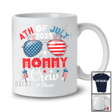 Personalized 4th of July 2025 Mommy Crew; Proud US Flag Sunglasses; Custom Name Patriotic T-Shirt