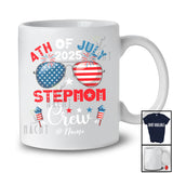 Personalized 4th of July 2025 Stepmom Crew; Proud US Flag Sunglasses; Custom Name Patriotic T-Shirt