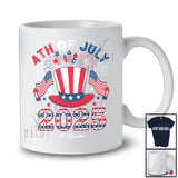 Personalized 4th of July 2025; Joyful Custom Name US Flag Patriotic; Uncle Sam Hat Family T-Shirt