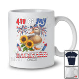 Personalized 4th of July Backyard; Lovely Custom Name Duck Farmer Patriotic; Farm Animal T-Shirt