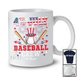 Personalized 4th of July Baseball Crew; Joyful Custom Name Patriotic Baseball Equipment T-Shirt