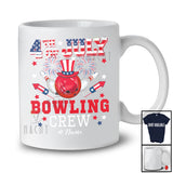 Personalized 4th of July Bowling Crew; Joyful Custom Name Patriotic Bowling Equipment T-Shirt