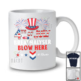 Personalized 4th of July Breathalyser Blow Here; Humorous Custom Name Adult; US Flag Parades T-Shirt