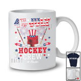 Personalized 4th of July Hockey Crew; Joyful Custom Name Patriotic Hockey Equipment T-Shirt