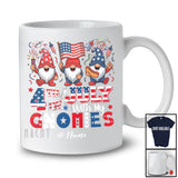 Personalized 4th of July My With Gnomies; Proud Custom Name Farmer Three Gnomes; Patriotic T-Shirt