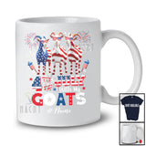 Personalized 4th of July My With Goats; Proud Custom Name Farmer Three Goats; Patriotic T-Shirt