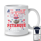 Personalized 4th of July Petanque Crew; Joyful Custom Name Patriotic Petanque Equipment T-Shirt