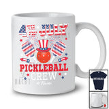 Personalized 4th of July Pickleballs Crew; Joyful Custom Name Patriotic Pickleballs Equipment T-Shirt
