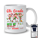 Personalized 6th Grade ELF Crew; Awesome Christmas ELF; Custom Name Students Teacher T-Shirt