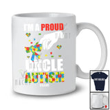 Personalized A Proud Uncle Autism; Lovely Father's Day Puzzle Heart; Custom Name Boys Family T-Shirt