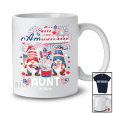 Personalized All American Aunt; Proud 4th Of July US Flag Fireworks; Custom Name Patriotic T-Shirt