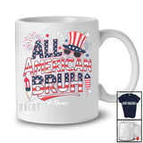 Personalized All American Bruh; Cheerful 4th Of July Fireworks; US Flag Custom Name Patriotic T-Shirt
