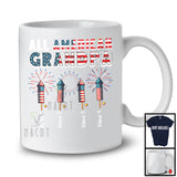 Personalized All American Grandpa, Awesome 4th Of July Patriotic Fireworks, Custom Name Family T-Shirt